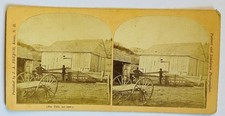 1870’s Era Stereoview of Farm View W/ Wagon, Barn, & 2 Men - Keene, N. H. picture