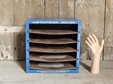 Vintage Sharon's Bright Line Fastener Center Display Cabinet w/ Sliding Shelves picture