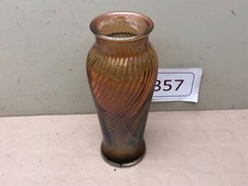 Vintage Marigold Carnival Glass Spiral Vase (z) picture