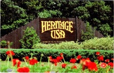 SC Fort Mill HERITAGE USA THEME PARK SIGN~Jim/Tammy Faye Baker PTL Show Postcard picture