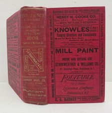 1908 antique PROVIDENCE DIRECTORY rhode island BUSINESS ADS city directory picture