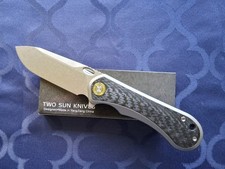 *NEW*🔥 TWO SUN - Flipper FoldingKnife/Titanium/CF Handle & 14C28N Blade (TS526) picture