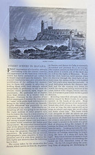 1879 Street Scenes in Havana Cuba Morro Castle Market Place illustrated picture