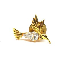 Hummingbird Pin Gemstone Crystal Bird Brooch Jewelry Collectible Gift Vintage picture
