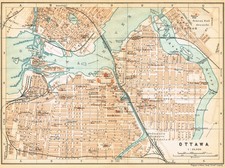 OTTAWA 1907 Original  Map Antique detailed map CANADA QUEBEC Hull Rideau picture