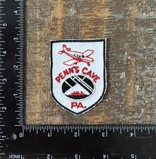 Vintage Penn’s Cave Pennsylvania Caverns Travel Souvenir Sew-On Patch NOS 1960s picture