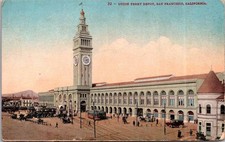 San Francisco CA California Union Ferry Depot Street Car 1910 Postcard picture