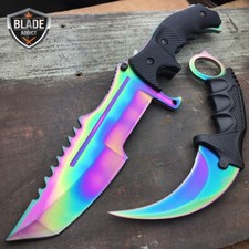 2 PC COUNTER-STRIKE CSGO FADE HUNTSMAN KNIFE Hunting Bowie KARAMBIT CS:GO NEW picture