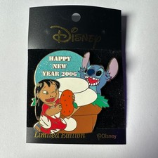 Disney Japan M&P Pin Lilo & Stitch Happy New Year 2006 Kagami Mochi LE 500 RARE picture