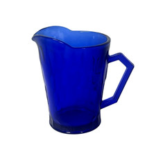 Cobalt Blue Creamer Hazel Atlas Glass 8oz Mini Pitcher picture