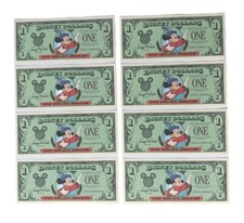 Series 1997 $1 Disney Dollars 8 Consecutive Mickey Fantasia 25th Anniversary WDW picture