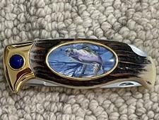 Franklin Mint Collector Folding Knife Rick Fields Rainbow Trout Wildlife Edition picture