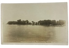 Seymour's Camp Lake Scene Photo ~ North Hero Vermont VT ~ Antique RPPC Postcard picture