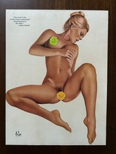 1977 Print Magazine Adult Illustration Blonde in Erotic Pose Bar Art Pinup picture