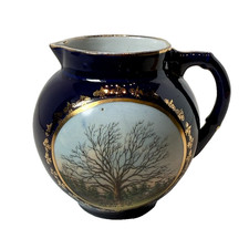 SALEM NJ NEW JERSEY Souvenir Porcelain Trinket ANTIQUE COBALT CREAMER picture