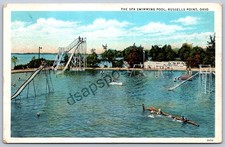 K54/ Russells Point Indian Lake Ohio Postcard c1935 Spa Swimming Pool   333 picture