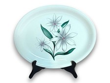 Vintage Homer Laughlin Debutante Oval Serving Platter White Floral 14 Inch picture