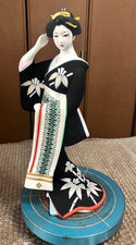 Vintage Japanese Hakata Doll Kimono Girl Geisha Ceramic Figurine Ningyo H13.8in picture