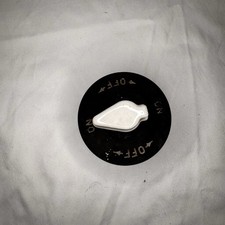 Vintage ceramic OFF-HIGH-MED-LOW switch, black and white picture