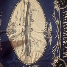 Vintage Holland America S.S. Nieuw Amsterdam 100% Silk Scarf 31 x 32” picture