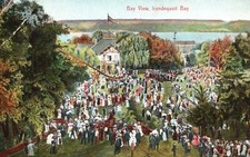 Crowded Bay View Irondequoit Bay New York NY Scantom Pub. Antique Postcard 1911 picture