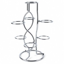 7 Silver Wire Metal Sphere Crystals Egg Stand Holder Display 7.4 Inches picture