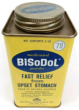 Vintage 1950s BiSoDol Antacid Metal Advertising Tin New York NY picture