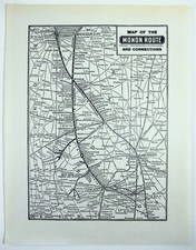 Monon Route - Original 1941 Railroad System Map. Vintage Railway picture