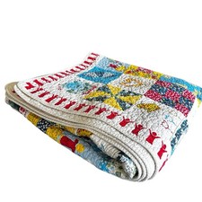 Vtg Save the Children Patchwork Block Quilt Full Queen Square Modern Prairie picture