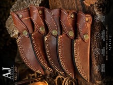 Lot Of 5 handmade knife sheath hunting skinning fixed blade knife leather sheath picture