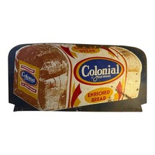 c1950s HOLSUM BREAD 2-Sided BAKERY Metal Rack Topper Sign 26” X 12.5” Os picture