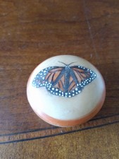 Handmade Trinket Box Vintage Monarch Butterfly Beautiful Trinket Box picture