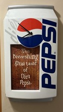 Original Vintage Diet Pepsi Animated Advertising Wall Clock Sign WORKING -VIDEO picture