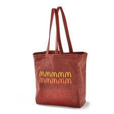 McDonald’s Repeating Retro Golden Arches Brown Corduroy Tote Bag - NEW picture