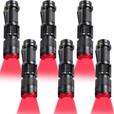 Honoson 6 Pieces Red Light Flashlights LED Single Mode for Night White picture