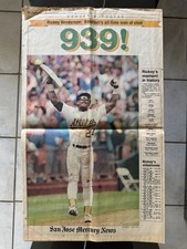 1991 Rickey Henderson 939 Souvenir Poster A’s Man of Steal Mercury News picture