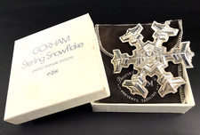 1977 GORHAM STERLING SILVER SNOWFLAKE ORNAMENT 8TH EDITION BOX POUCH 23G picture