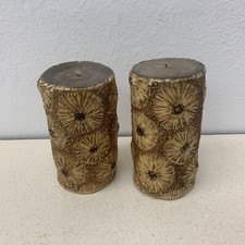Vintage Adam Gies Fulda Gautsch Wachkunst Pillar Candles Germany 6” Pair Unused picture