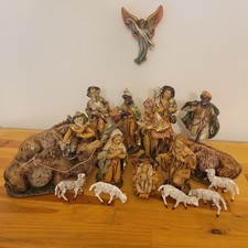 Vintage Paper Mache Nativity Sculpter Euromarchi Italy Set 19 Religious 7-8