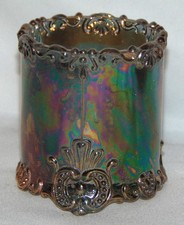 Westmoreland Glass Cigarette Holder Estate / Filigree Blue Smoke Carnival Glass picture
