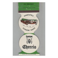 Matchbook Cover Lynx Cheerio Restaurant Santa Monica CA picture
