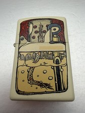 Vintage 2014 Zippo Guts Inside Lighter Cream Matte Zippo Lighter picture