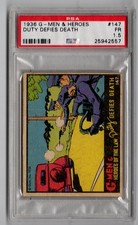 PSA GRADED 1936 GUM INC. G-MEN & HEROES 