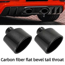 Carbon Fiber Car Modified Exhaust Tailpipe Oval Flat Tube Universal 63 Tailpipe picture