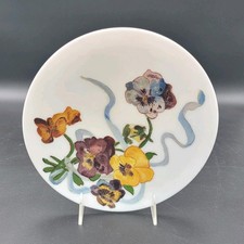 Antique Handpainted Flowers on Handmade Milk Glass Plate Victorian HTF picture