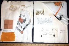 COOL - 2 Pgs from Old 1929 Scrapbook - HALLOWEEN - Crepe, etc Weird Creepy thing picture