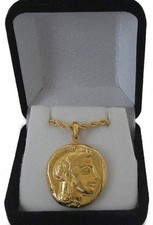 Athena Ancient Greek REPLICA COIN Pendant Percy Jackson Fans Stocking Stuffer G picture