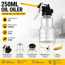 250ml Manual Oil Oiler Pump Can Lubrication Bottle PVC Hose Machine Tool picture