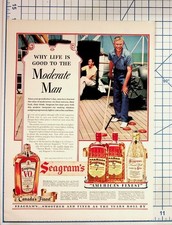 1939 Seagram's Vintage Whiskey Gin Ad Moderate Man Canada's America's Finest picture
