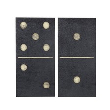 Ink+Ivy Black Domino Wall Art 2 Pieces Gel Coated Canvas Black/White 18x36x1.5